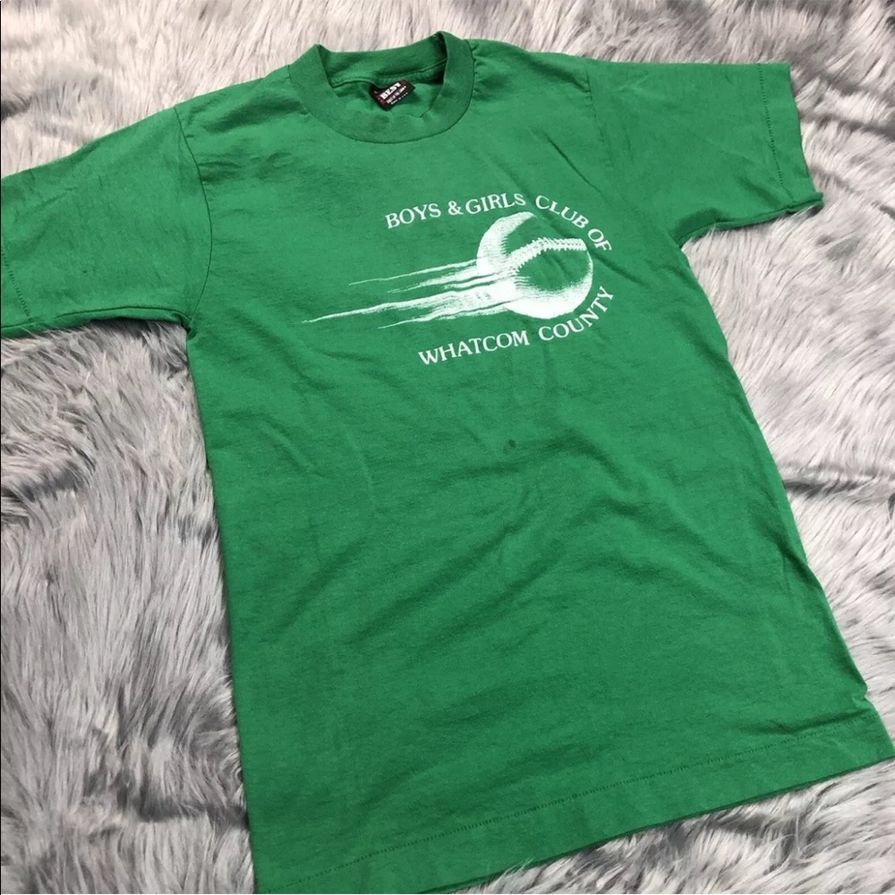 Vintage Adults Green Single Stitch Boys Girls Club Whatcom County Shirt